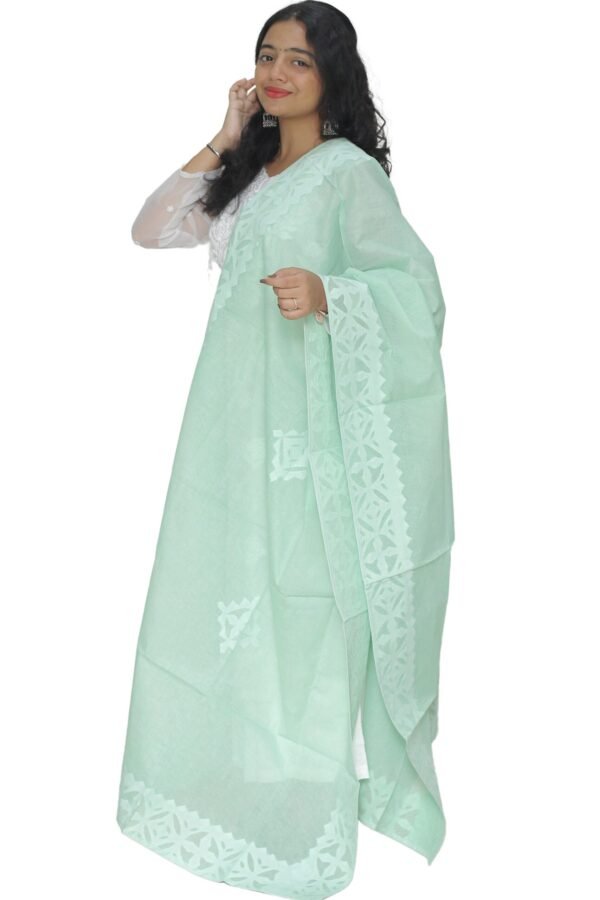 Cotton Applique cutwork Dupatta - Image 2