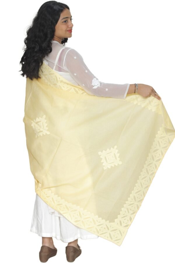 Cotton Applique cutwork Dupatta - Image 2