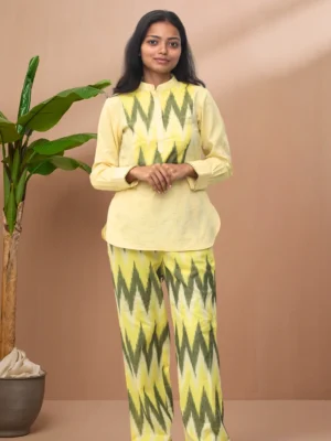 Tisser Handwoven Ikat Cord Set (Yellow)