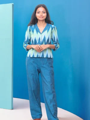 Tisser Handwoven Ikat Cord Set (Sea Green)