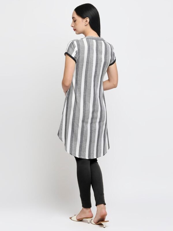 Striped Tunic Top for Women, Midnight Blue, Loose Fit - Image 5