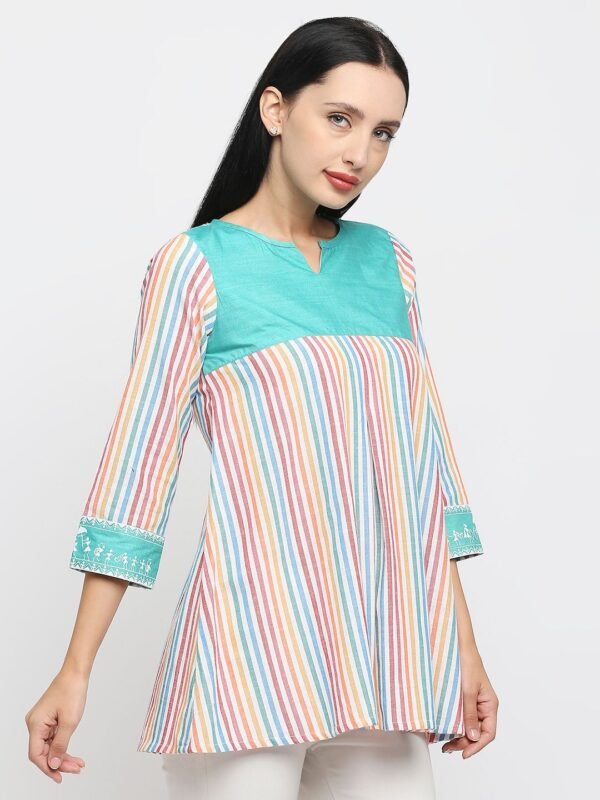 Handloom Cotton Tunic Top for Women - Image 2