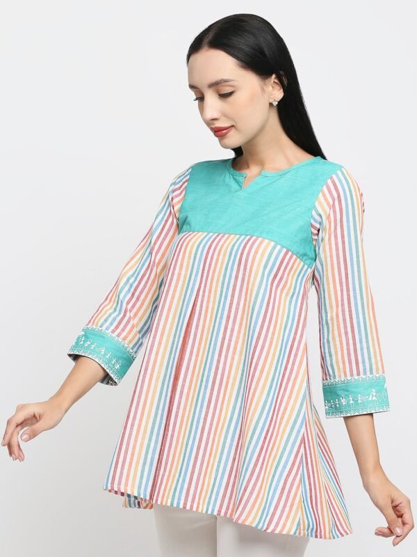 Handloom Cotton Tunic Top for Women - Image 3