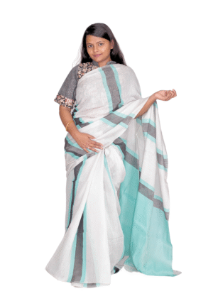 Zari Handweave Tissue Saree with Blouse Piece (Turquoise)