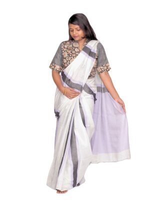 Zari Handweave Tissue Saree with Blouse Piece (Lilac)