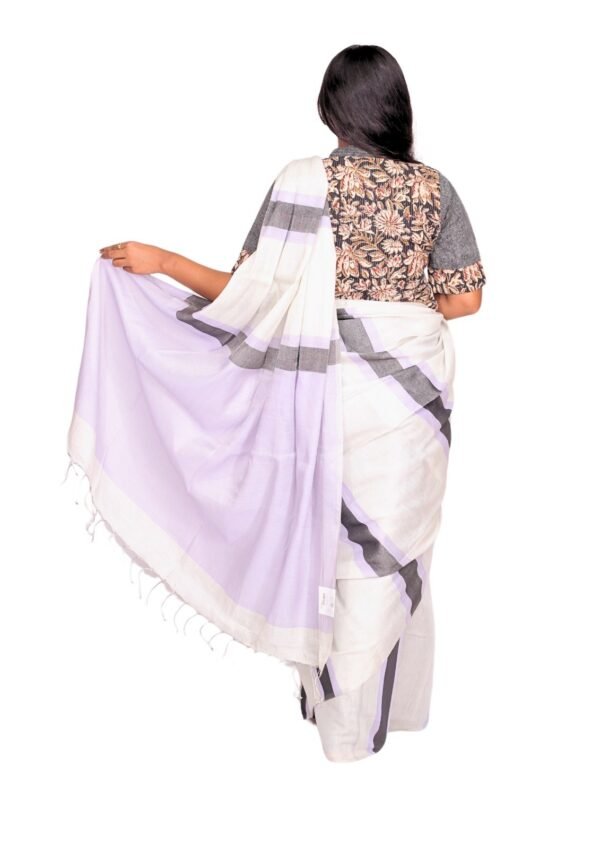 Zari Handweave Tissue Saree with Blouse Piece (Lilac) - Image 2