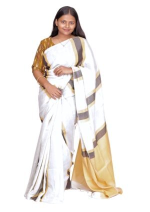 Zari Handweave Tissue Saree with Blouse Piece (Golden)