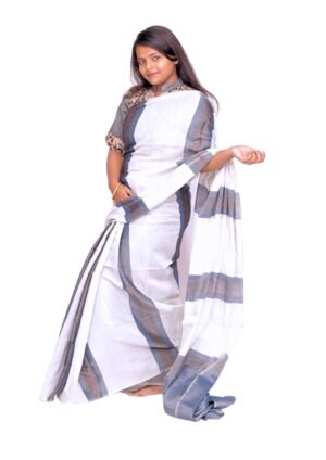 Zari Handweave Tissue Saree with Blouse Piece (Indigo)