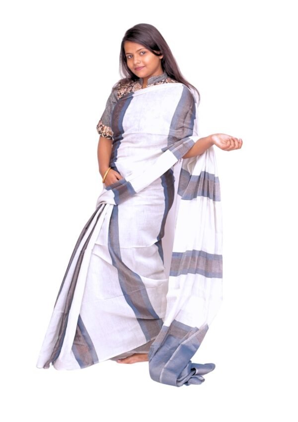 Zari Handweave Tissue Saree with Blouse Piece (Indigo)