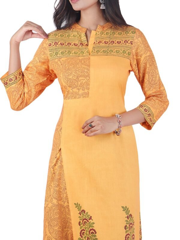Tisser's Cotton Handloom Block Printed Kurti - Image 2