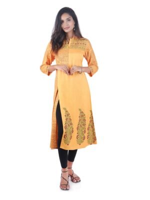 Tisser's Cotton Handloom Block Printed Kurti
