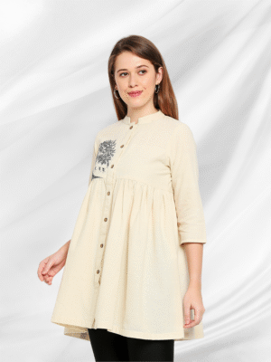 Warli Hand-painted Khadi Top