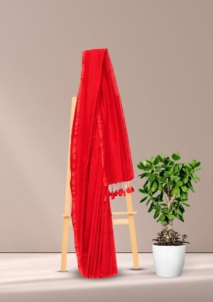 Tisser Handloom Cotton Silk Saree with Attached Blouse Piece