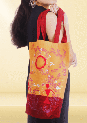 Warli Hand painted Tote Bags