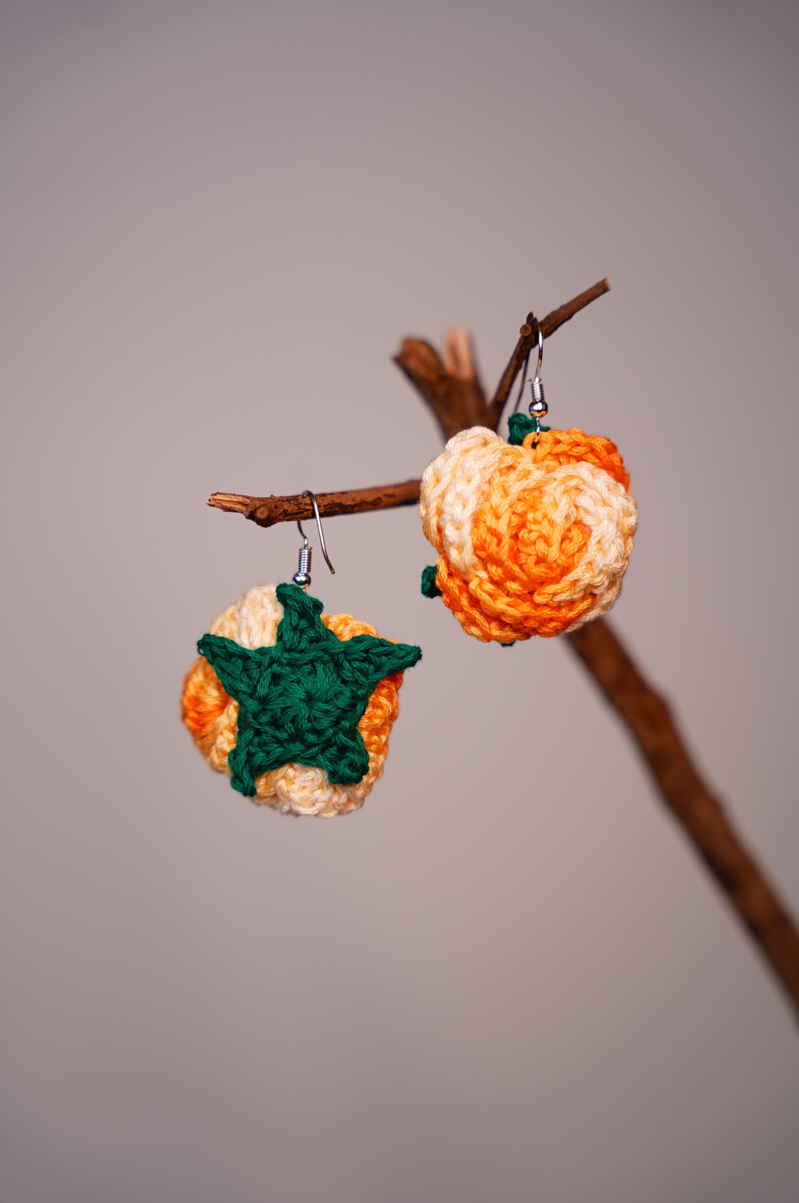Handwork Woolen Heart Hanging Earring - Image 2