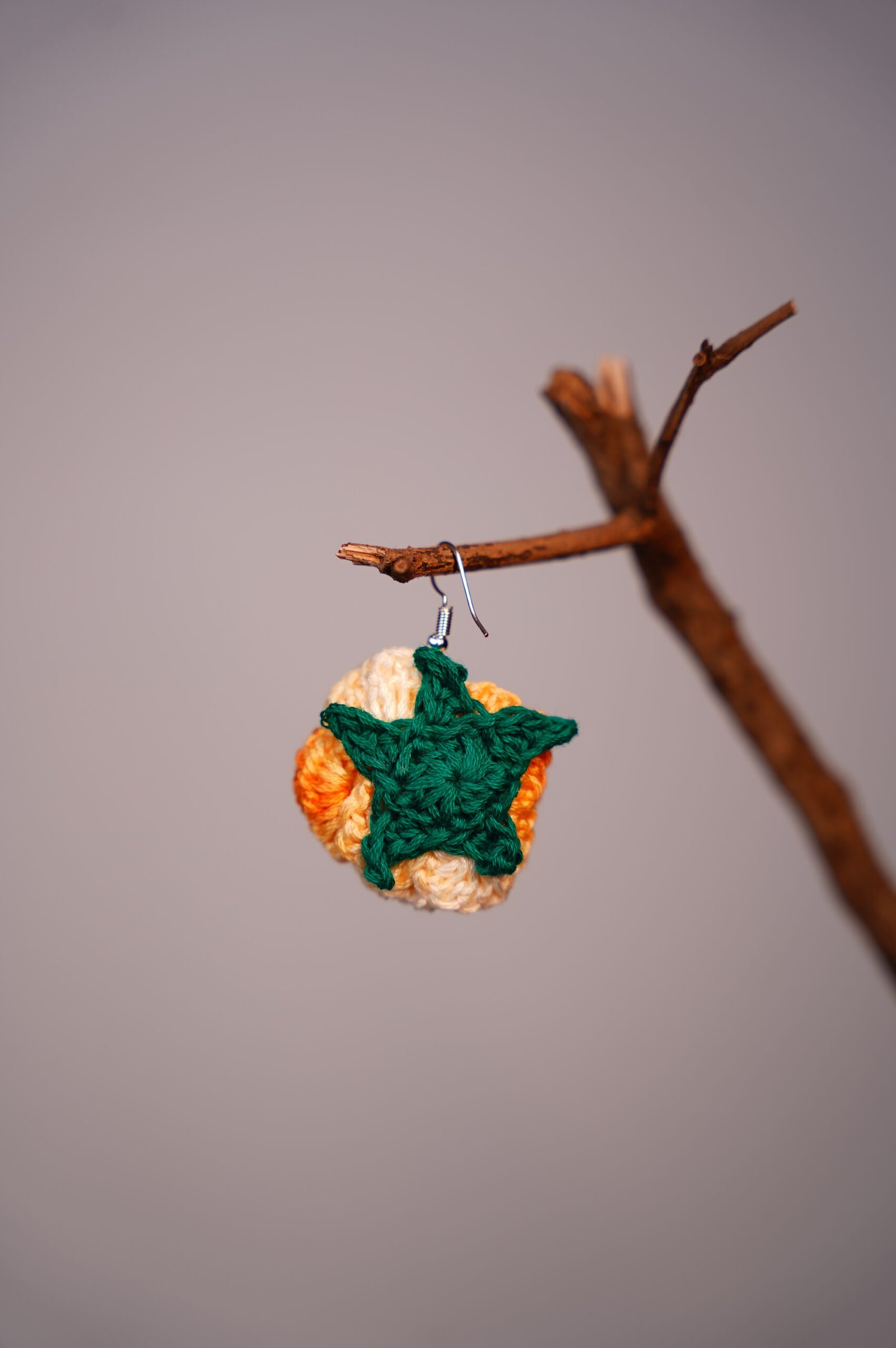 Handwork Woolen Heart Hanging Earring - Image 4