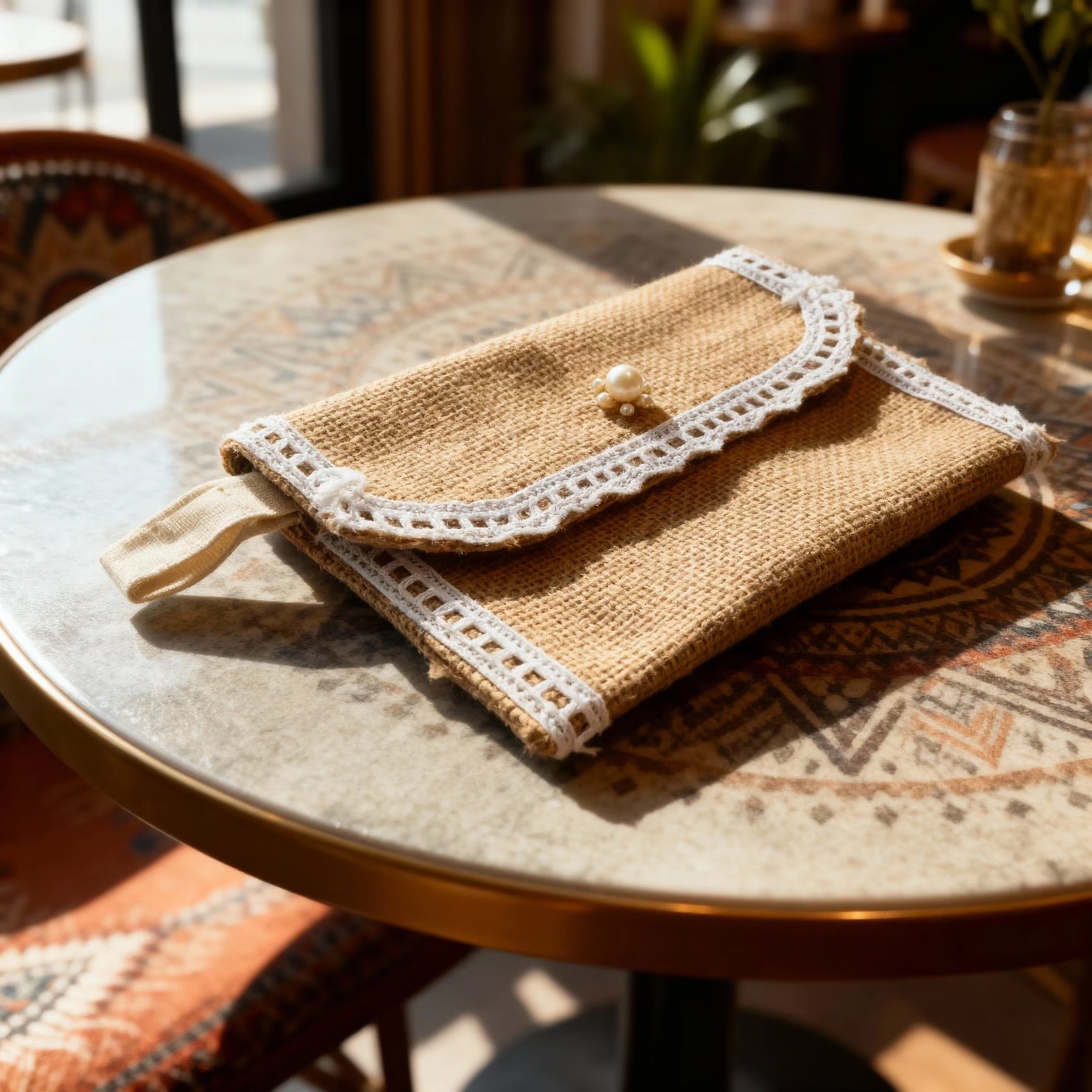 Handcrafted Jute Clutch Bag - Image 3