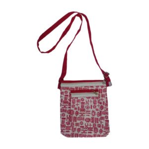 Handcrafted Red and White Sling Bag