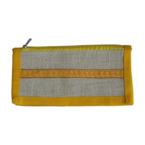 Yellow and Natural Color Hand Pouch